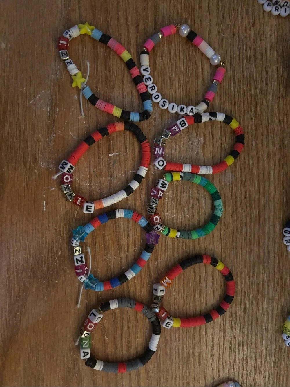 Custom Kids Multicolor Beaded Name Bracelet - Assorted Colors